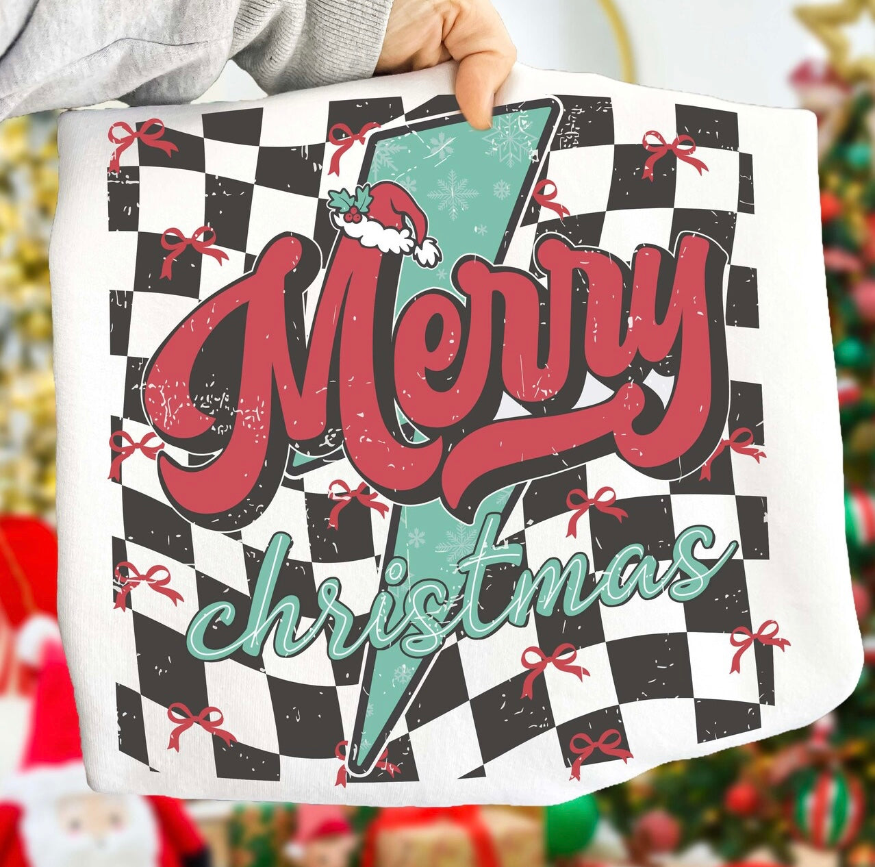 Merry Christmas checkered