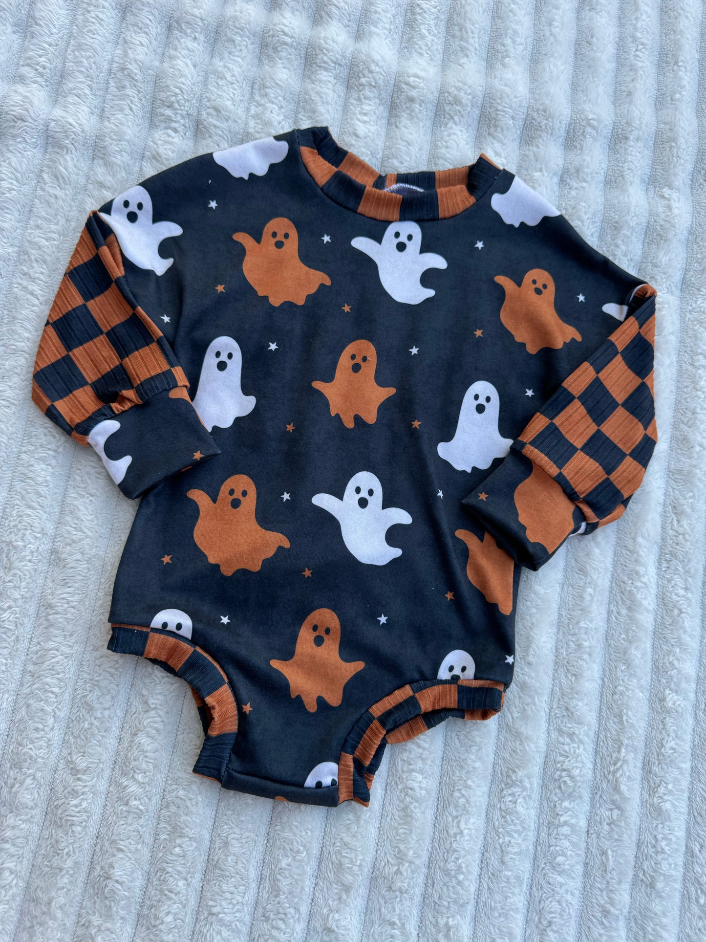 LONG SLEEVE COLOR BLOCKED GHOST ROMPER
