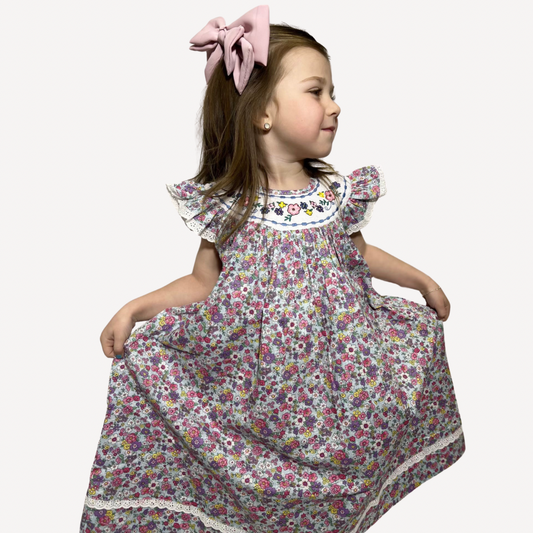 Smocked floral dress