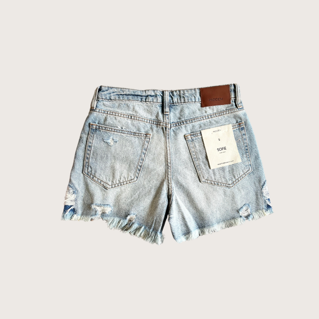 DISTRESSED MOM SHORTS