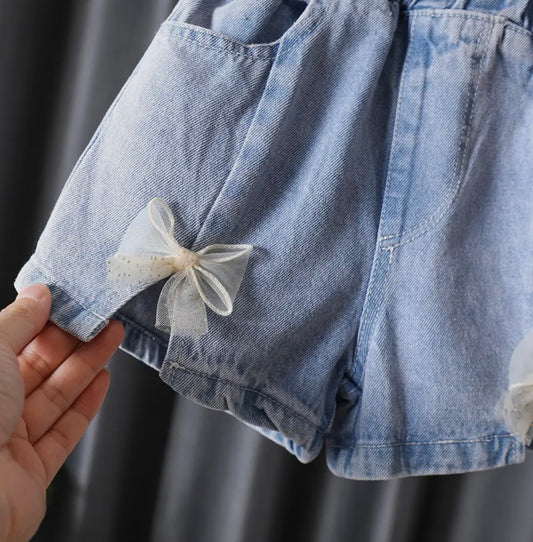 Bow Denim Shorts