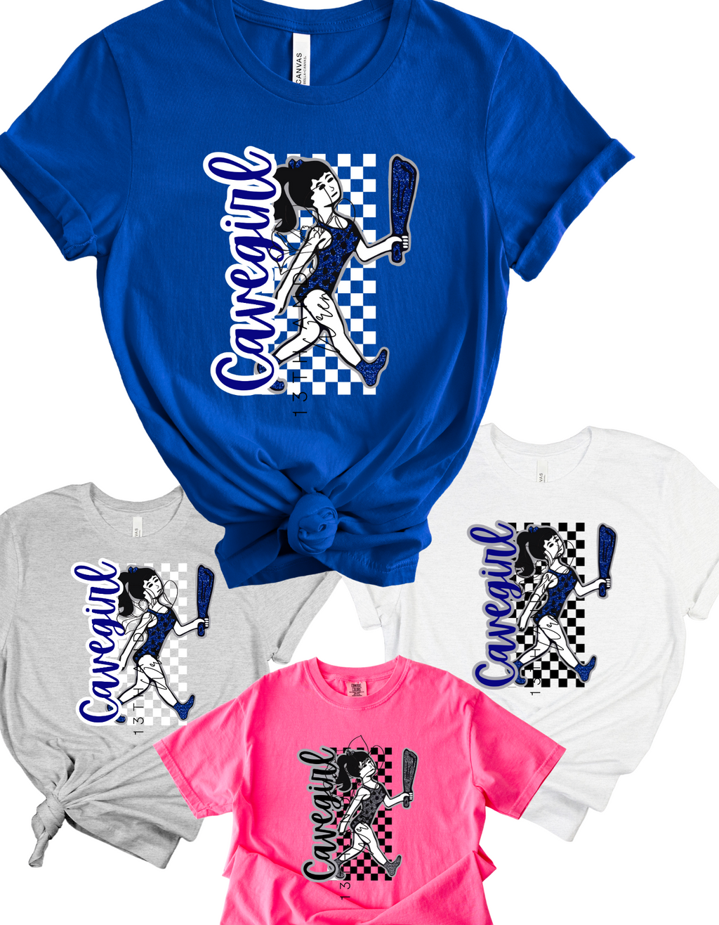 CAVEMEN/CAVEGIRL SQ CHECKERED