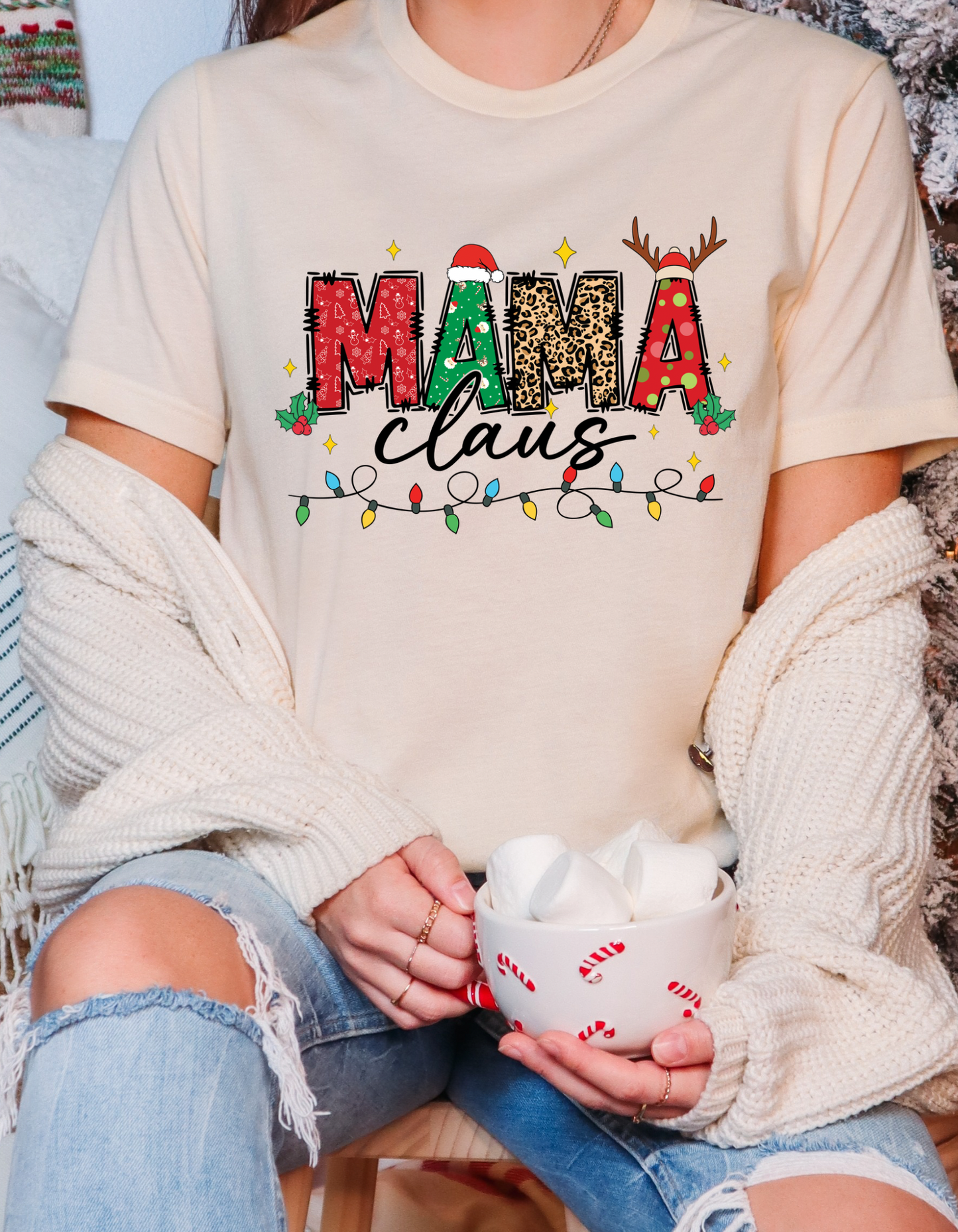 MAMA;MIMI;PAPA CLAUS T-SHIRT