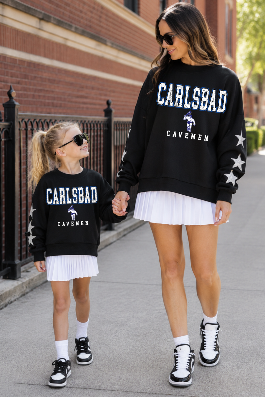Black Rhinestone Cavemen sweatshirt